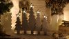 CHRTRWS5WW LED karácsonyi gyertyapiramis,karácsonyfa,fa, ezüst, elemes