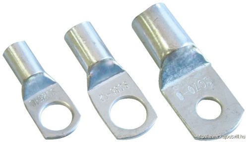 CL120-10 Szigeteletlen szemes csősaru, ónozott elektrolitréz 120mm2, M10, (d1=15mm, d2=10,5mm)
