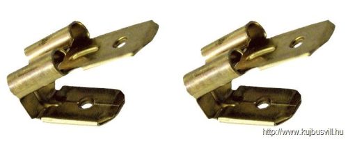 CSEL Szigeteletlen rátolható csatlakozó csap+hüvely, sárgaréz 6,3×0,8mm, 1-2,5mm2