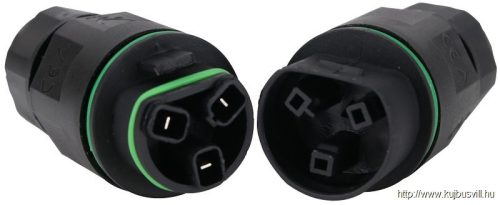 TRACON CST25F Tömítőszelencés kábeltoldó, nyitható gyorskapcsokkal 3×1-3×2.5 mm2, IP68, PA6.6, 3P, 250VAC, 16A