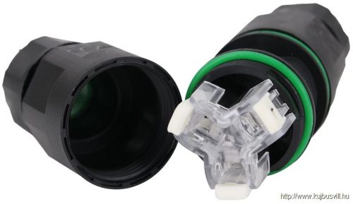 TRACON CST25F Tömítőszelencés kábeltoldó, nyitható gyorskapcsokkal 3×1-3×2.5 mm2, IP68, PA6.6, 3P, 250VAC, 16A