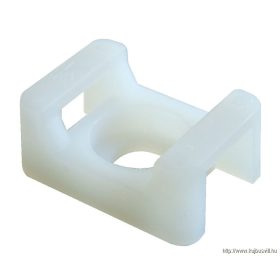   TRACON CSTALP-2 Csavarozható, 2oldalt fűzhető kábelkötegelő talp, natúr 23×16mm, d=6,3mm, PA6.6