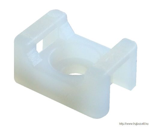 CSTALP Csavarozható, 2oldalt fűzhető kábelkötegelő talp, natúr 15×10mm, d=3.5mm, PA6.6