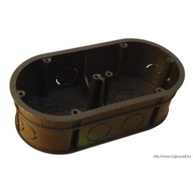   TRACON D70D Perforált szerelvénydoboz süllyesztett, dupla, fekete 70×140×70×44mm