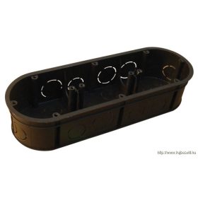   TRACON D70TRI Perforált szerelvénydoboz süllyesztett, tripla, fekete 70×212×70×44mm