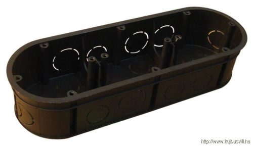 D70TRI Perforált szerelvénydoboz süllyesztett, tripla, fekete 70×212×70×44mm