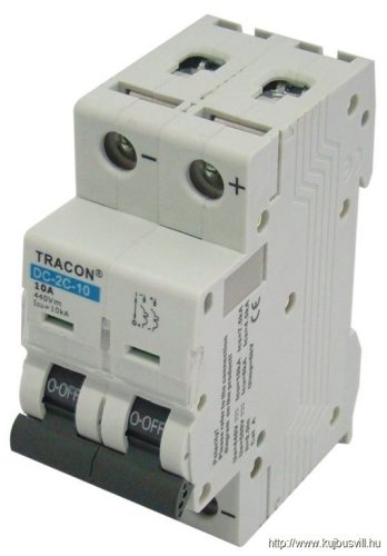 DC-2C-25 Egyenáramú kismegszakító PV rendszerekhez, 2 pólus, C kar. 25A, 440V DC