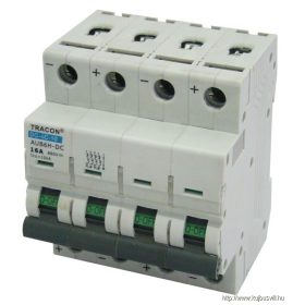   TRACON DC-4C-10 Egyenáramú kismegszakító PV rendszerekhez, 4 pólus, C kar. 10A, 880V DC