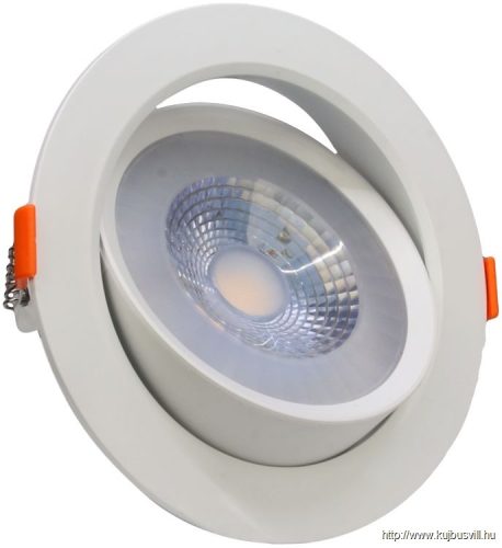 DLCOB12NW Beépíthető álmennyezeti LED lámpatest, forgatható 200-240 V, 50Hz, 12W, 4000K, 960lm, 38°, IP20,D=140mm, EEI=G