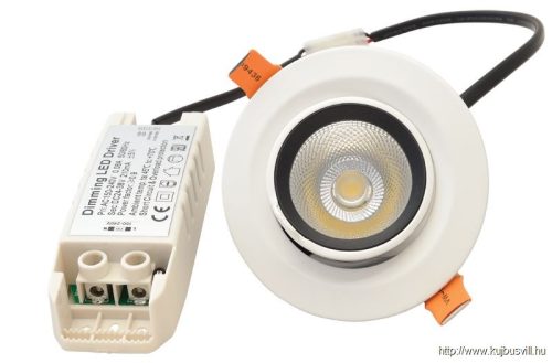 DLCOBA10W Beépíthető álmennyezeti LED lámpatest, forgatható 200-240VAC, 10 W, 800 lm, 4000 K, IP40, EEI=G