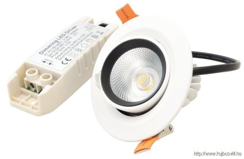TRACON DLCOBA10W Beépíthető álmennyezeti LED lámpatest, forgatható 200-240VAC, 10 W, 800 lm, 4000 K, IP40, EEI=G