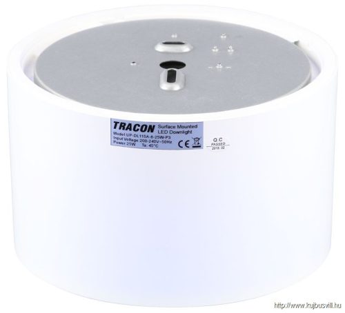 TRACON DLFTRIO25W Kerek LED fali világítótest állítható színhőmérséklettel 230V,25W,3000/4000/5700K,2180/2530/2340lm, 90°,IP54, EEI=F