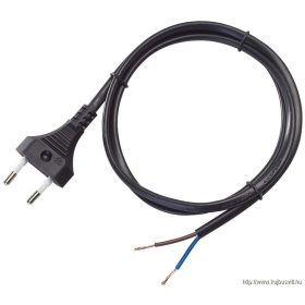   TRACON DVKE2X0.75 Csatlakozódugó (EURO) kábellel, fekete 2×0,75mm2, 2m, 2,5A, 250VAC, H05VVH 2-F, 600W