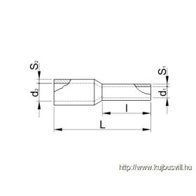   TRACON E113 Szigetelt (PA6.6) érvéghüvely, ónozott elektrolitréz, piros 1,5mm2, L=14,6mm