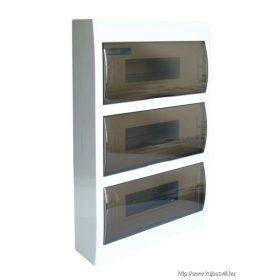   TRACON EDFK-14/3 Falon kívüli elosztódoboz, füstszínű ajtóval, N/PE sínnel 3×14 (42) modul, IP40, (H×W×D=473×305×101mm)