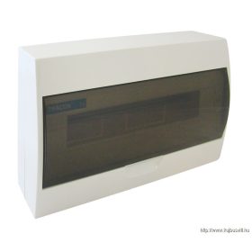   TRACON EDFK-18/1 Falon kívüli elosztódoboz, füstszínű ajtóval, N/PE sínnel 1×18 modul, IP40, (H×W×D=220×364×96mm)