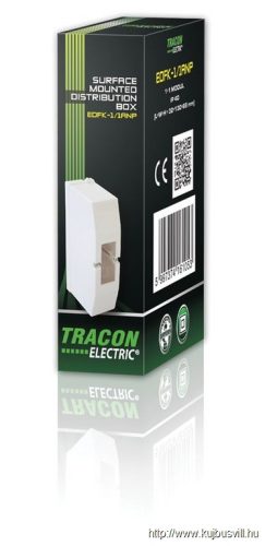 TRACON EDFK-1/1ANP Falon kívüli elosztódoboz, ajtó nélkül, zárópecsételhető 1×1 modul, IP40, (H×W×D=140×35×60mm)