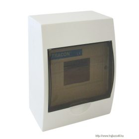   TRACON EDFK-6/1 Falon kívüli elosztódoboz, füstszínű ajtóval, N/PE sínnel 1×6 modul, IP40, (H×W×D=200×148×95mm)