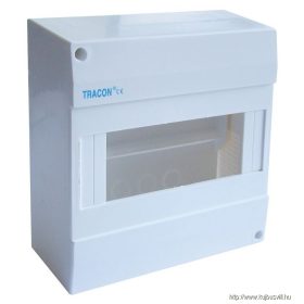   TRACON EDFK-8/1AN Falon kívüli elosztódoboz, ajtó nélkül 1×8 modul, IP40, (H×W×D=160×160×62mm)