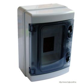   TRACON EDFKIP65-4/1 Falon kívüli elosztódoboz, átlátszó ajtóval, N/PE sínnel 1×4 mod, H×W×D=210×140×100mm, IP65, 660V AC, 1000 V DC