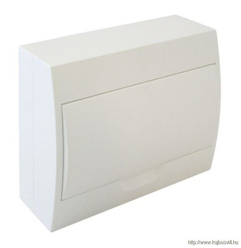 EDFKN-12/1 Falon kívüli elosztódoboz, fehér ajtóval, N/PE sínnel 1×12 modul, IP40, (H×W×D=200×256×95mm)