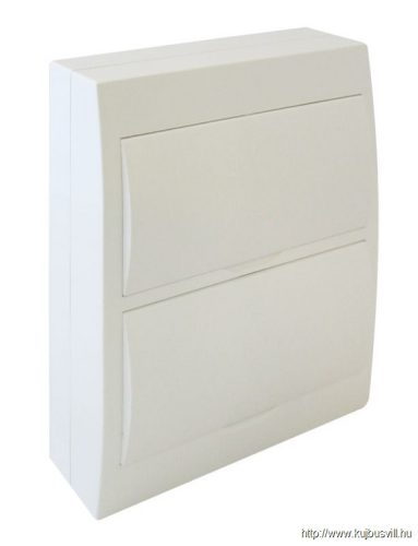 EDFKN-12/2 Falon kívüli elosztódoboz, fehér ajtóval, N/PE sínnel 2×12 (24) modul, IP40, (H×W×D=325×270×98mm)