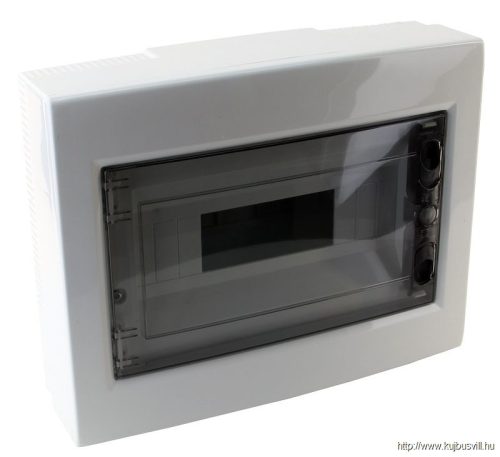 EDFKS-12/1 Falon kívüli elosztódoboz, füstszínű-sík ajtóval, NPE nélkül 1×12 (12) modul, IP40, (H×W×D=260×330×92mm)