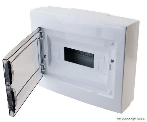 TRACON EDFKS-12/1 Falon kívüli elosztódoboz, füstszínű-sík ajtóval, NPE nélkül 1×12 (12) modul, IP40, (H×W×D=260×330×92mm)