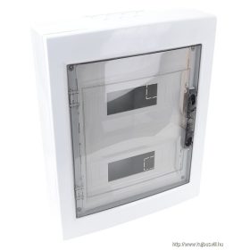   TRACON EDFKS-12/2 Falon kívüli elosztódoboz, füstszínű-sík ajtóval, NPE nélkül 2×12 (24) modul, IP40, (H×W×D=415×330×100mm)