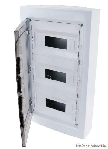 TRACON EDFKS-12/3 Falon kívüli elosztódoboz, füstszínű-sík ajtóval, NPE nélkül 3×12 (36) modul, IP40, (H×W×D=570×330×100mm)