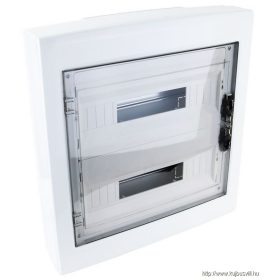   TRACON EDFKS-18/2 Falon kívüli elosztódoboz, füstszínű-sík ajtóval, NPE nélkül 2×18 (36) modul, IP40, (H×W×D=505×464×100mm)