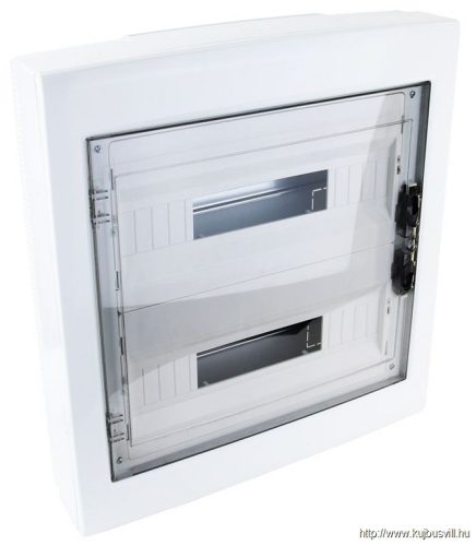 EDFKS-18/2 Falon kívüli elosztódoboz, füstszínű-sík ajtóval, NPE nélkül 2×18 (36) modul, IP40, (H×W×D=505×464×100mm)