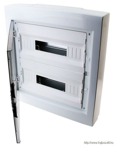 TRACON EDFKS-18/2 Falon kívüli elosztódoboz, füstszínű-sík ajtóval, NPE nélkül 2×18 (36) modul, IP40, (H×W×D=505×464×100mm)