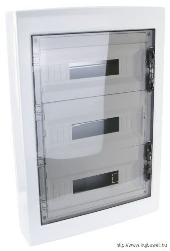 EDFKS-18/3 Falon kívüli elosztódoboz, füstszínű-sík ajtóval, NPE nélkül 3×18 (54) modul, IP40, (H×W×D=670×464×120mm)