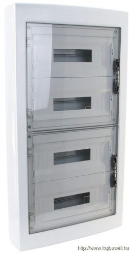 EDFKS-18/4 Falon kívüli elosztódoboz, füstszínű-sík ajtóval, NPE nélkül 4×18 (72) modul, IP40, (H×W×D=872×464×120mm)