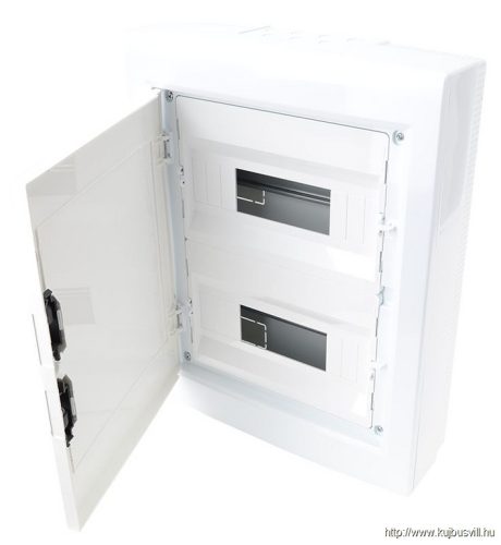 TRACON EDFKSN-12/2 Falon kívüli elosztódoboz, fehér-sík ajtóval, NPE nélkül 2×12 (24) modul, IP40, (H×W×D=415×330×100mm)