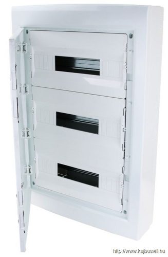 TRACON EDFKSN-18/3 Falon kívüli elosztódoboz, fehér-sík ajtóval, NPE nélkül 3×18 (54) modul, IP40, (H×W×D=670×464×120mm)