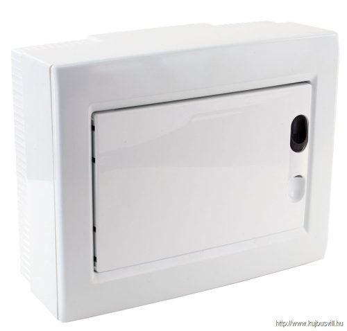 EDFKSN-8/1 Falon kívüli elosztódoboz, fehér-sík ajtóval, NPE nélkül 1×8 (8) modul, IP40, (H×W×D=195×240×90mm)