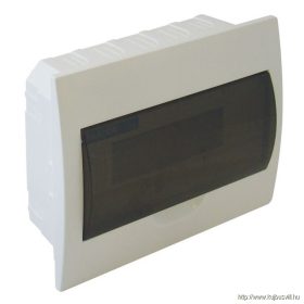   TRACON EDS-12/1 Süllyesztett elosztódoboz, füstszínű ajtóval, N/PE sínnel 1×12 modul, IP40, (H×W×D=200×256×66mm)