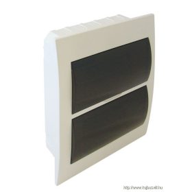   TRACON EDS-12/2 Süllyesztett elosztódoboz, füstszínű ajtóval, N/PE sínnel 2×12 (24) modul, IP40, (H×W×D=310×257×76mm)