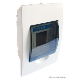  TRACON EDS-4/1 Süllyesztett elosztódoboz, füstszínű ajtóval, N/PE sínnel 1×4 modul, IP40, (H×W×D=200×112×66mm)