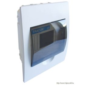   TRACON EDS-6/1 Süllyesztett elosztódoboz, füstszínű ajtóval, N/PE sínnel 1×6 modul, IP40, (H×W×D=200×150×66mm)