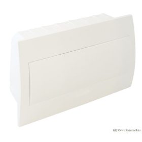   TRACON EDSN-18/1 Süllyesztett elosztódoboz, fehér ajtóval, N/PE sínnel 1×18 modul, IP40, (H×W×D=216×363×76mm)