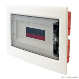   TRACON EDSS-12/1 Süllyesztett elosztódoboz, füstszínű-sík ajtóval, NPE nélkül 1×12 (12) modul, IP40, (H×W×D=200x256x66mm)