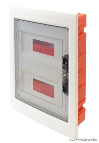 EDSS-12/2 Süllyesztett elosztódoboz, füstszínű-sík ajtóval, NPE nélkül 2×12 (24) modul, IP40, (H×W×D=395×305×85mm)