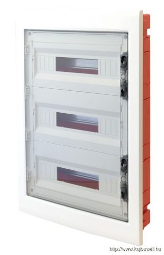 EDSS-12/3 Süllyesztett elosztódoboz, füstszínű-sík ajtóval, NPE nélkül 3×12 (36) modul, IP40, (H×W×D=545×305×85 mm)