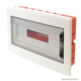   TRACON EDSS-18/1 Süllyesztett elosztódoboz, füstszínű-sík ajtóval, NPE nélkül 1×18 (18) modul, IP40, (H×W×D=270×440×85 mm)