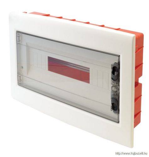 EDSS-18/1 Süllyesztett elosztódoboz, füstszínű-sík ajtóval, NPE nélkül 1×18 (18) modul, IP40, (H×W×D=270×440×85 mm)