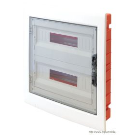   TRACON EDSS-18/2 Süllyesztett elosztódoboz, füstszínű-sík ajtóval, NPE nélkül 2×18 (36) modul, IP40, (H×W×D=480×440×90mm)