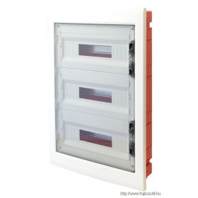   TRACON EDSS-18/3 Süllyesztett elosztódoboz, füstszínű-sík ajtóval, NPE nélkül 3×18 (54) modul, IP40, (H×W×D=655×440×90mm)